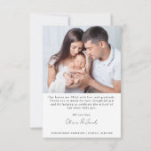 Maak kennis met Foto Birth Stats New Baby Bedankkaart (Achterkant)