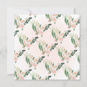 Maak kennis met foto's blozen roze florale geboort aankondiging (Achterkant)