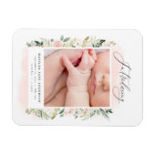 Maak kennis met foto's met een roze roze florale g magneet (Horizontaal)