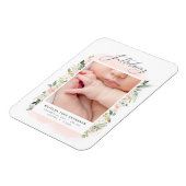 Maak kennis met foto's met een roze roze florale g magneet (Linkerzijde)