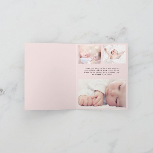 Maak kennis met Foto's roze babymeisje Aankondiging (Binnen)
