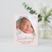 Maak kennis met Foto's roze babymeisje Aankondigingskaart (Staand voorkant)