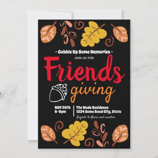 Maak kennis met Friendsgiving Leaf Pattern Kaart (Voorkant)