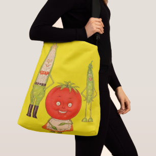 Maak kennis met groenten crossbody tas