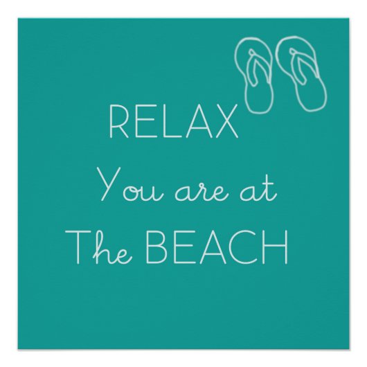 Maak kennis met het Beach Poster Aqua en White (Voorkant)