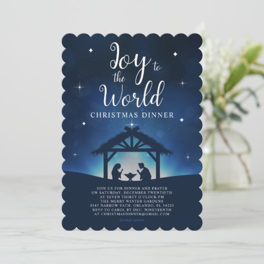 Maak kennis met het kerstdiner van de World Starry Kaart (Staand voorkant)