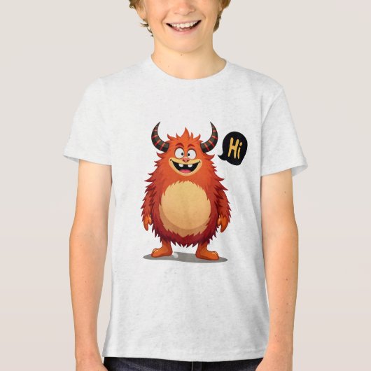 Maak kennis met het vriendelijke Fluff Monster Tri-Blend Shirt (Voorkant)