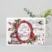 Maak kennis met het wereldkerstfeest folie feestdagenkaart (Staand Voorkant)