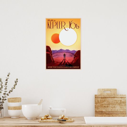 Maak kennis met KEPLER-16b Two Suns NASA JPL Space Poster (Keuken)