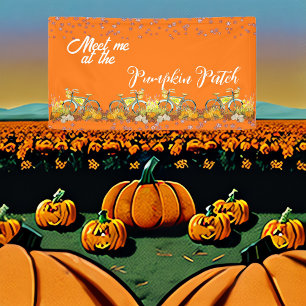 Maak kennis met mijn pompoen Herfst Colour Bicycle Spandoek