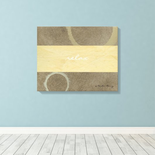 Maak kennis met moderne kunst canvas afdruk (Insitu (Houten vloer))