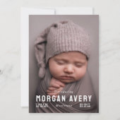 Maak kennis met Neutrale Typografie Nieuwe baby fo Aankondiging (Voorkant)