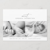 Maak kennis met onze baby fotocollage geboorte aankondiging (Voorkant)