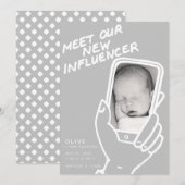 Maak kennis met onze nieuwe Influencer Baby aankon Kaart (Voorkant / Achterkant)