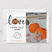 Maak kennis met onze nieuwe liefdespompoen Hallowe Aankondiging (Voorkant)