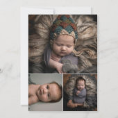 Maak kennis met roze Typografie Nieuwe babyfoto Aankondiging (Achterkant)