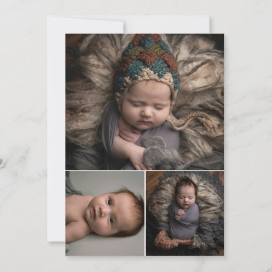 Maak kennis met roze Typografie Nieuwe babyfoto Aankondiging (Achterkant)