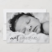 Maak kennis met Script Custom Photo Collage Baby B Aankondiging (Voorkant)