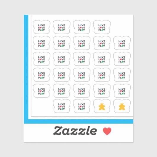 Maak kennis met T-shirt Stickers - Live, Love, Pla (Vel)
