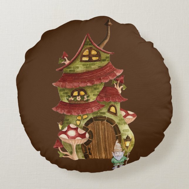 Maak kennis met Thistle Toadstool! Rond Kussen (Achterkant)