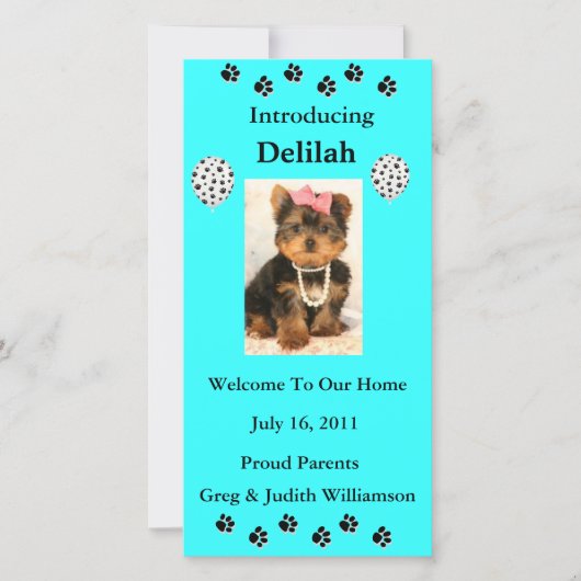 Maak kennis met uw goedgekeurde foto-kaart aankondiging (Voorkant)