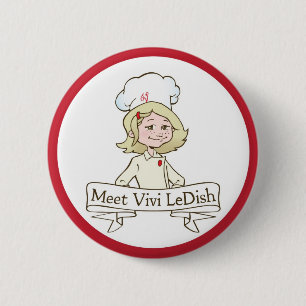 Maak kennis met Vivi LeDish™ Pin Ronde Button 5,7 Cm