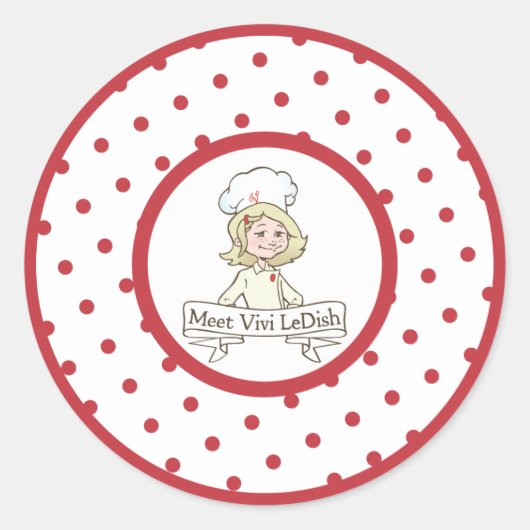 Maak kennis met Vivi LeDish Polka Dot Sticker (Voorkant)