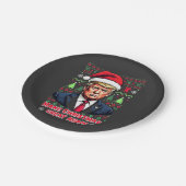 Maak Kerst Groot Weer Lelijke Kersttrui Trump Papieren Bordje (Gekanteld)