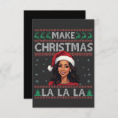 Maak Kerst La La La Ugly Xmas Sweater Kamala Bedankkaart (Voorkant / Achterkant)