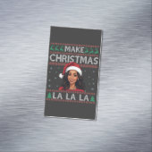 Maak Kerst La La La Ugly Xmas Sweater Kamala Magnetisch Visitekaartje (Voorbeeld)