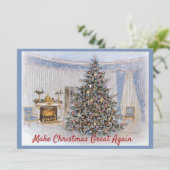 Maak kerst nog een keer geweldig met ovaal Kantoor Feestdagenkaart (Staand voorkant)