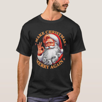 Maak kerst vrolijk weer kerst t-shirt voor preside
