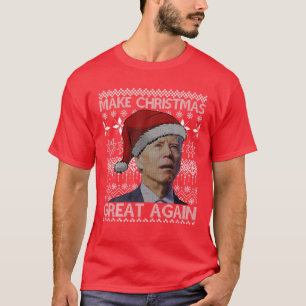 Maak kerst weer geweldig, anti Biden Ugly Christm T-shirt