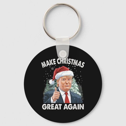 Maak kerst weer geweldig Grappig Donald Trump Kers Sleutelhanger (Voorkant)