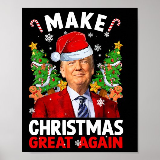 Maak kerst weer geweldig grappig Donald Trump Sant Poster (Voorkant)