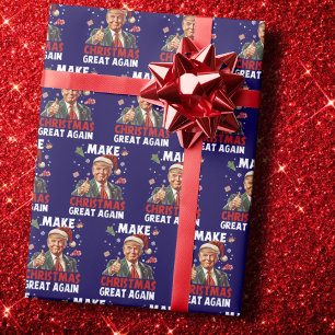 Maak kerst weer geweldig Grappig Kerstman Trump Ke Cadeaupapier