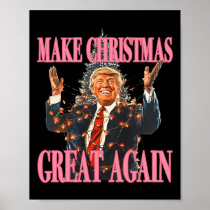 Maak kerst weer geweldig Grappig Kerstman Trump Ke Poster