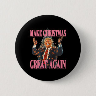 Maak kerst weer geweldig Grappig Kerstman Trump Ke Ronde Button 5,7 Cm