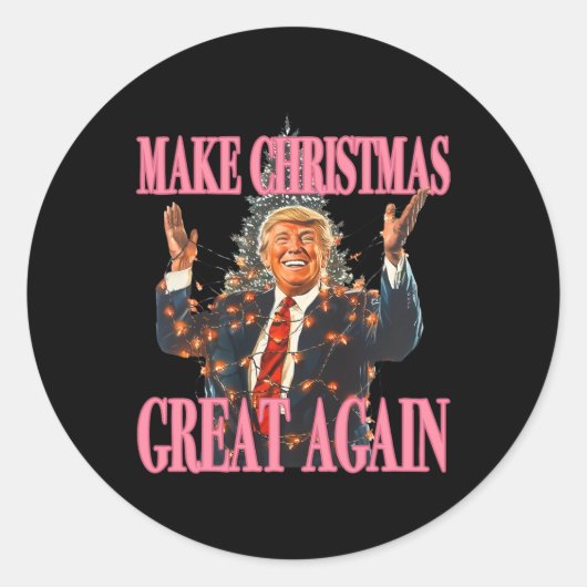 Maak kerst weer geweldig Grappig Kerstman Trump Ke Ronde Sticker (Voorkant)