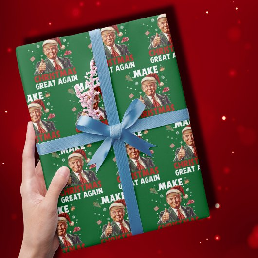 Maak kerst weer geweldig grappig kersttrump cadeau cadeaupapier
