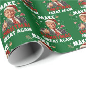 Maak kerst weer geweldig grappig kersttrump cadeau cadeaupapier (Rol Hoek)