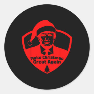 Maak kerst weer geweldig Grappig President Trump M Ronde Sticker