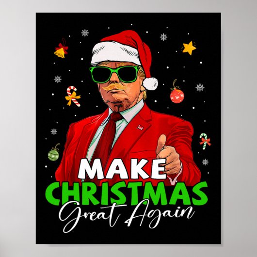 Maak kerst weer geweldig grappig Santa Trump Chris Poster (Voorkant)