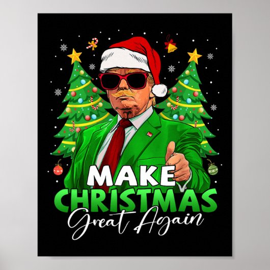 Maak kerst weer geweldig grappig Santa Trump Chris Poster (Voorkant)