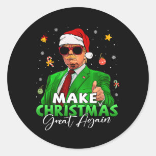 Maak kerst weer geweldig grappig Santa Trump Chris Ronde Sticker