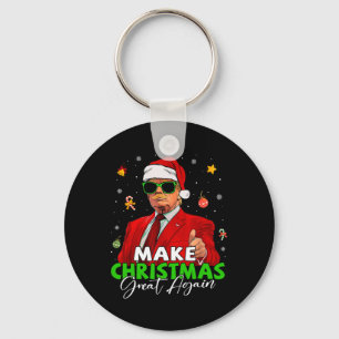 Maak kerst weer geweldig grappig Santa Trump Chris Sleutelhanger