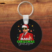 Maak kerst weer geweldig grappig Santa Trump Chris Sleutelhanger (Voorkant)
