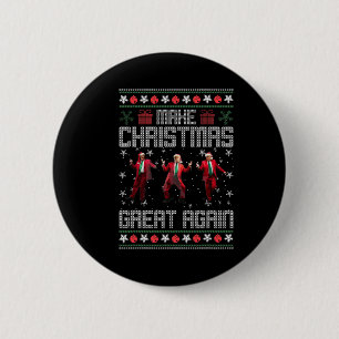 Maak kerst weer geweldig grappig Santa Trump-dans Ronde Button 5,7 Cm