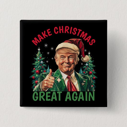 Maak kerst weer geweldig grappig Santa Trump Vierkante Button 5,1 Cm (Voorkant)