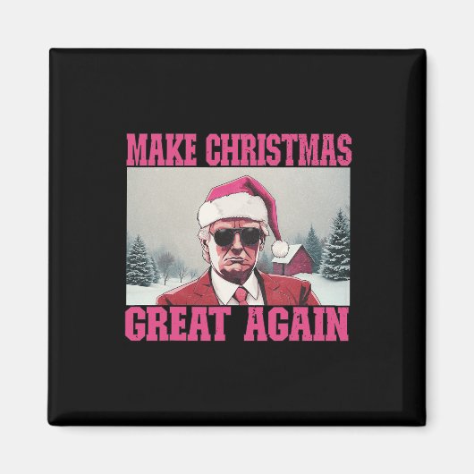 Maak kerst weer geweldig Grappig Sinterklaas Trump Magneet (Voorkant)